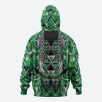 Aotearoa Ngati Maniapoto Hoodie Maori Tribal Green Paua Shell Pattern