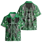Aotearoa Ngati Maniapoto Kid Hawaiian Shirt Maori Tribal Green Paua Shell Pattern