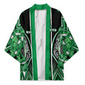 Aotearoa Ngati Maniapoto Kimono Maori Tribal Green Paua Shell Pattern