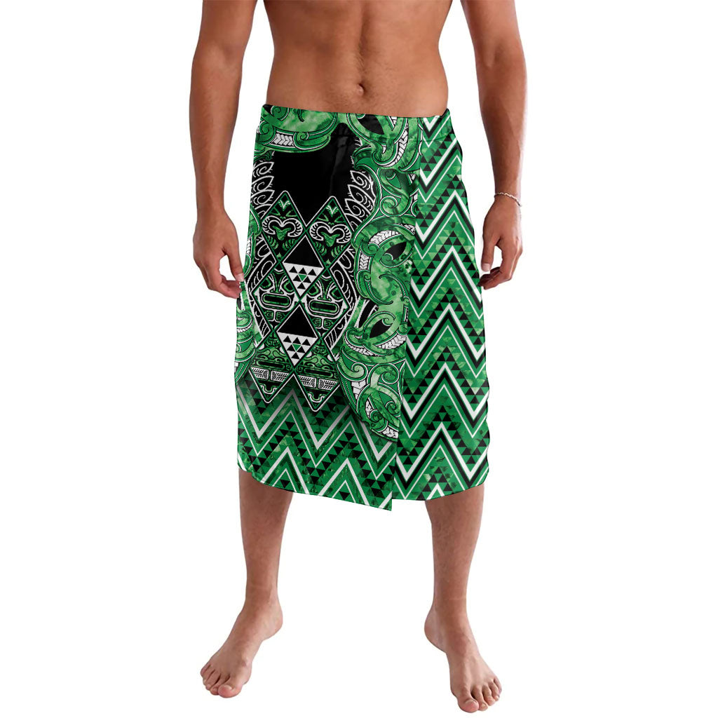 Aotearoa Ngati Maniapoto Lavalava Maori Tribal Green Paua Shell Pattern