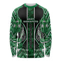 Aotearoa Ngati Maniapoto Long Sleeve Shirt Maori Tribal Green Paua Shell Pattern