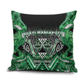 Aotearoa Ngati Maniapoto Pillow Cover Maori Tribal Green Paua Shell Pattern