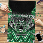 Aotearoa Ngati Maniapoto Puzzle Maori Tribal Green Paua Shell Pattern