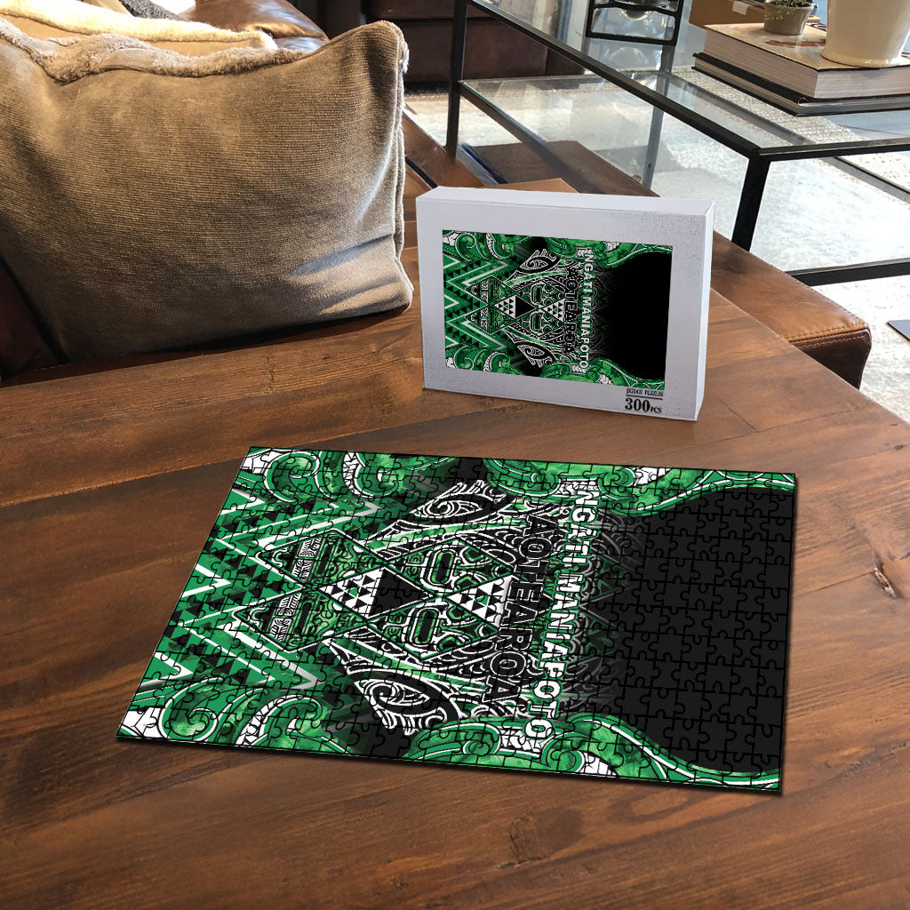 Aotearoa Ngati Maniapoto Puzzle Maori Tribal Green Paua Shell Pattern
