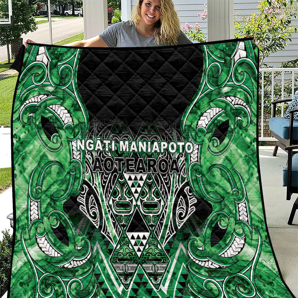 Aotearoa Ngati Maniapoto Quilt Maori Tribal Green Paua Shell Pattern