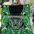 Aotearoa Ngati Maniapoto Quilt Maori Tribal Green Paua Shell Pattern