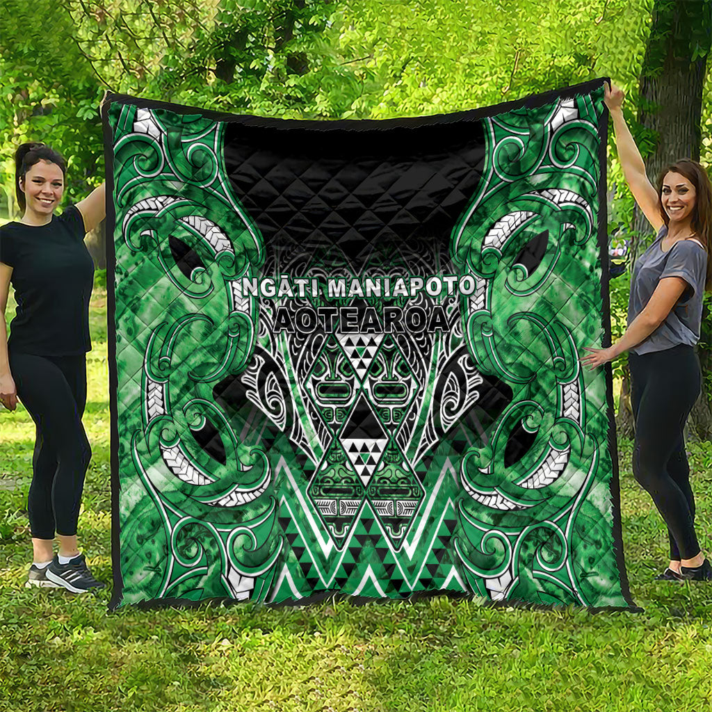 Aotearoa Ngati Maniapoto Quilt Maori Tribal Green Paua Shell Pattern