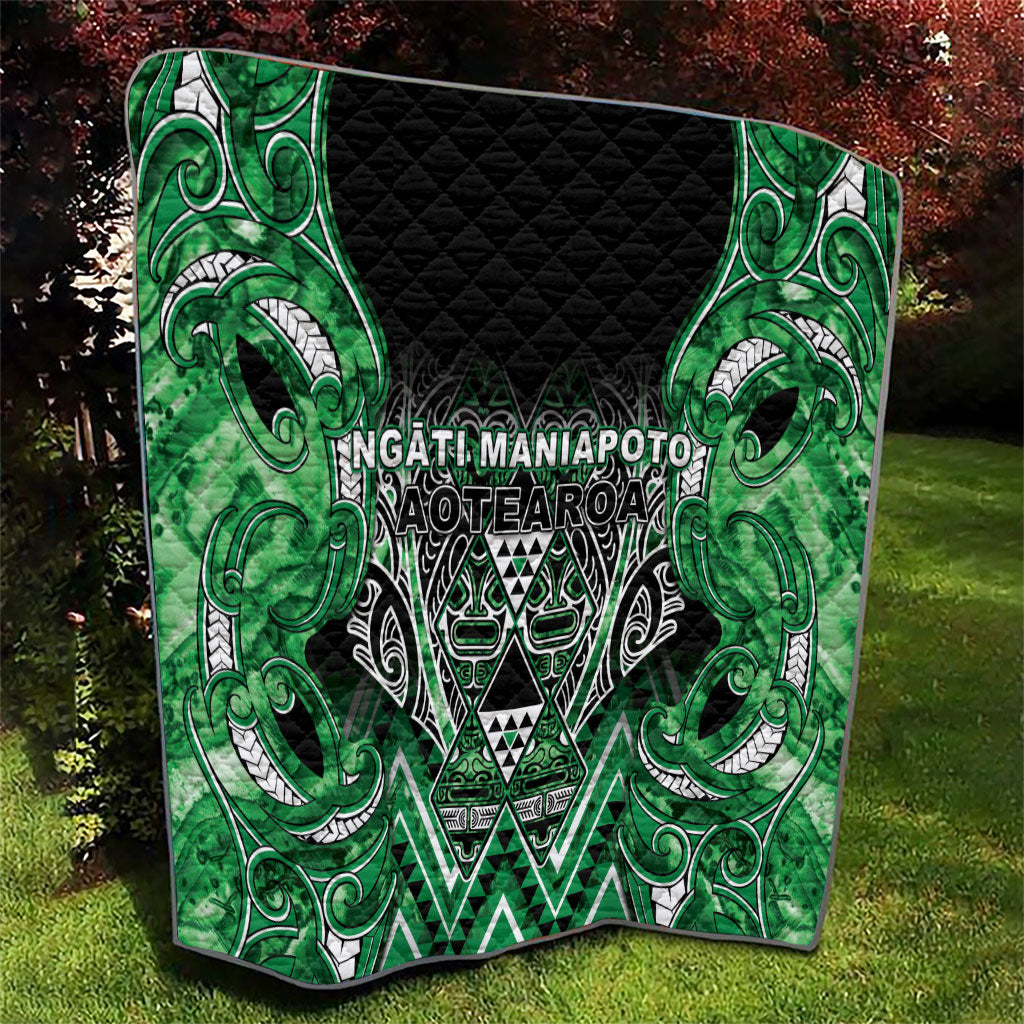 Aotearoa Ngati Maniapoto Quilt Maori Tribal Green Paua Shell Pattern
