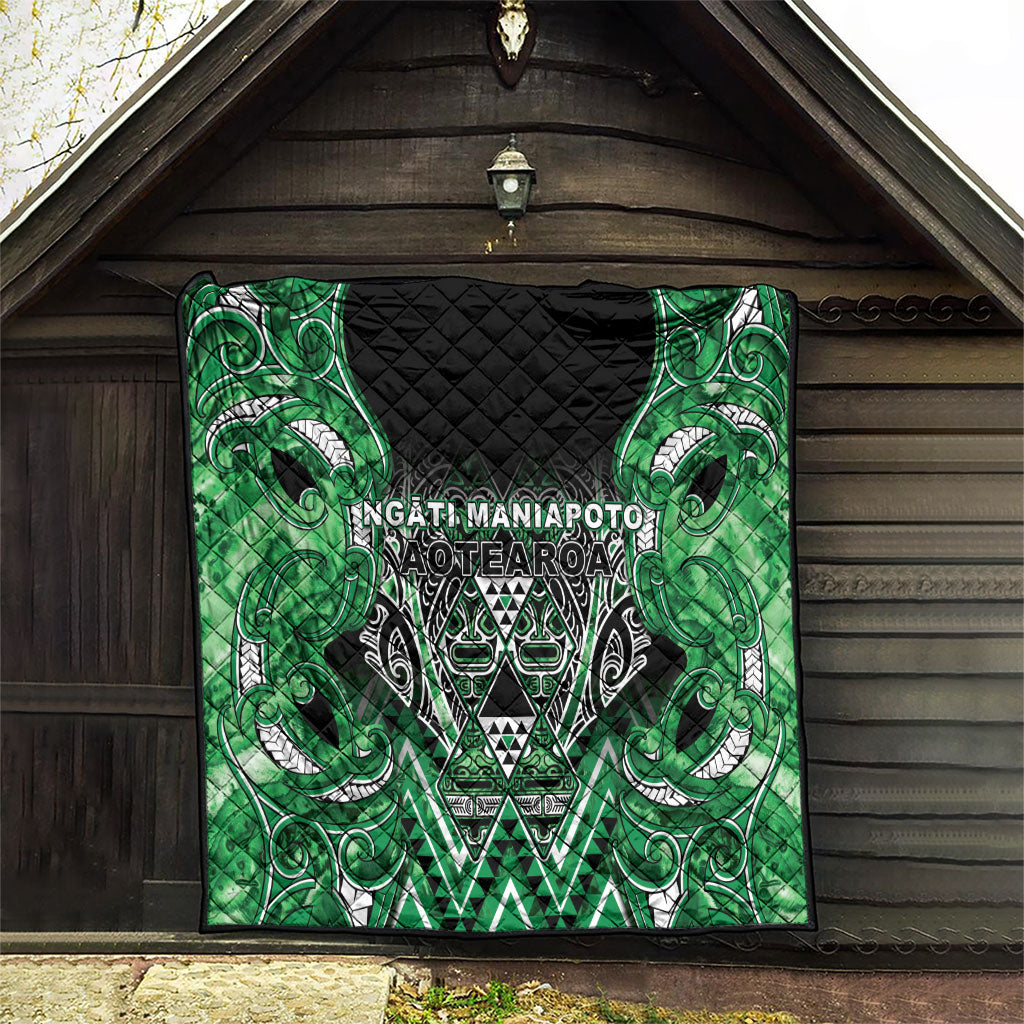 Aotearoa Ngati Maniapoto Quilt Maori Tribal Green Paua Shell Pattern
