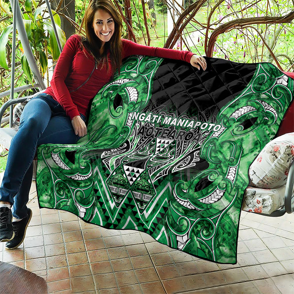 Aotearoa Ngati Maniapoto Quilt Maori Tribal Green Paua Shell Pattern