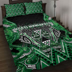 Aotearoa Ngati Maniapoto Quilt Bed Set Maori Tribal Green Paua Shell Pattern