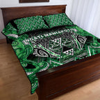 Aotearoa Ngati Maniapoto Quilt Bed Set Maori Tribal Green Paua Shell Pattern