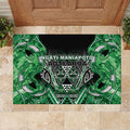 Aotearoa Ngati Maniapoto Rubber Doormat Maori Tribal Green Paua Shell Pattern