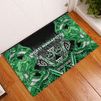 Aotearoa Ngati Maniapoto Rubber Doormat Maori Tribal Green Paua Shell Pattern