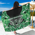 Aotearoa Ngati Maniapoto Sarong Maori Tribal Green Paua Shell Pattern