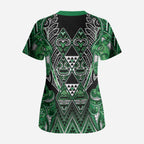 Aotearoa Ngati Maniapoto Scrub Top Maori Tribal Green Paua Shell Pattern
