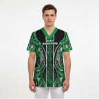 Aotearoa Ngati Maniapoto Scrub Top Maori Tribal Green Paua Shell Pattern