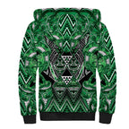 Aotearoa Ngati Maniapoto Sherpa Hoodie Maori Tribal Green Paua Shell Pattern