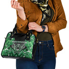 Aotearoa Ngati Maniapoto Shoulder Handbag Maori Tribal Green Paua Shell Pattern