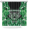 Aotearoa Ngati Maniapoto Shower Curtain Maori Tribal Green Paua Shell Pattern