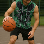 Aotearoa Ngati Maniapoto Sleeveless Hoodie Maori Tribal Green Paua Shell Pattern
