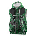 Aotearoa Ngati Maniapoto Sleeveless Zip Hoodie Maori Tribal Green Paua Shell Pattern