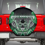 Aotearoa Ngati Maniapoto Spare Tire Cover Maori Tribal Green Paua Shell Pattern
