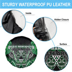 Aotearoa Ngati Maniapoto Spare Tire Cover Maori Tribal Green Paua Shell Pattern