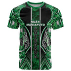 Aotearoa Ngati Maniapoto T Shirt Maori Tribal Green Paua Shell Pattern