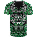 Aotearoa Ngati Maniapoto T Shirt Maori Tribal Green Paua Shell Pattern