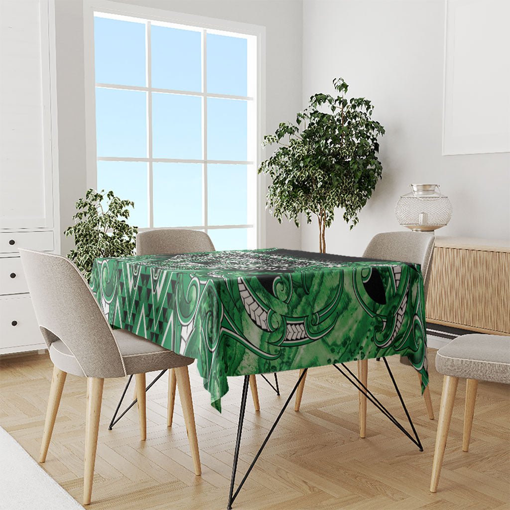Aotearoa Ngati Maniapoto Tablecloth Maori Tribal Green Paua Shell Pattern
