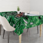 Aotearoa Ngati Maniapoto Tablecloth Maori Tribal Green Paua Shell Pattern