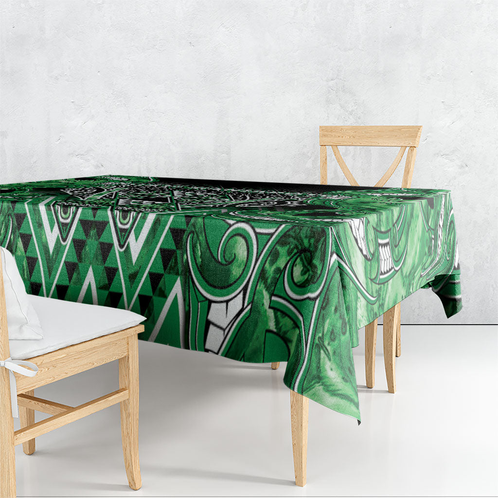 Aotearoa Ngati Maniapoto Tablecloth Maori Tribal Green Paua Shell Pattern