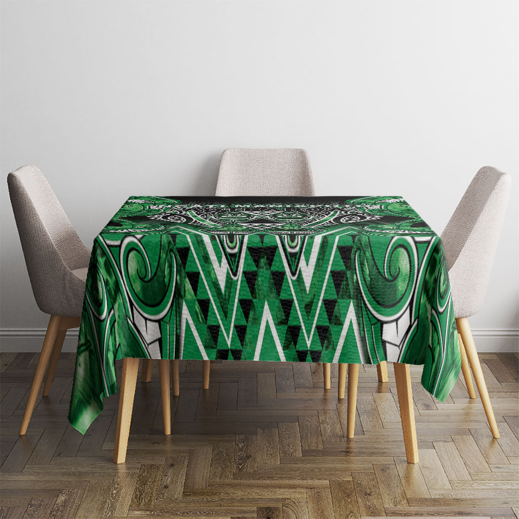 Aotearoa Ngati Maniapoto Tablecloth Maori Tribal Green Paua Shell Pattern