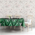 Aotearoa Ngati Maniapoto Tablecloth Maori Tribal Green Paua Shell Pattern