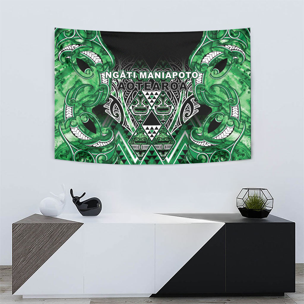 Aotearoa Ngati Maniapoto Tapestry Maori Tribal Green Paua Shell Pattern