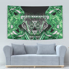 Aotearoa Ngati Maniapoto Tapestry Maori Tribal Green Paua Shell Pattern