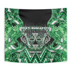 Aotearoa Ngati Maniapoto Tapestry Maori Tribal Green Paua Shell Pattern