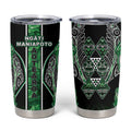 Aotearoa Ngati Maniapoto Tumbler Cup Maori Tribal Green Paua Shell Pattern