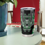 Aotearoa Ngati Maniapoto Tumbler Cup Maori Tribal Green Paua Shell Pattern