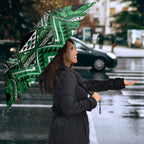 Aotearoa Ngati Maniapoto Umbrella Maori Tribal Green Paua Shell Pattern