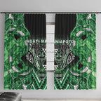 Aotearoa Ngati Maniapoto Window Curtain Maori Tribal Green Paua Shell Pattern