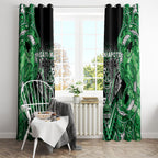 Aotearoa Ngati Maniapoto Window Curtain Maori Tribal Green Paua Shell Pattern