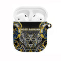 Aotearoa Ngati Raukawa AirPods Case Maori Tribal Yellow And Navy Paua Shell Pattern
