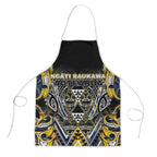 Aotearoa Ngati Raukawa Apron Maori Tribal Yellow And Navy Paua Shell Pattern