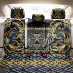 Aotearoa Ngati Raukawa Back Car Seat Cover Maori Tribal Yellow And Navy Paua Shell Pattern