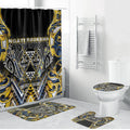 Aotearoa Ngati Raukawa Bathroom Set Maori Tribal Yellow And Navy Paua Shell Pattern