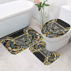 Aotearoa Ngati Raukawa Bathroom Set Maori Tribal Yellow And Navy Paua Shell Pattern