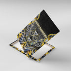 Aotearoa Ngati Raukawa Canvas Wall Art Maori Tribal Yellow And Navy Paua Shell Pattern