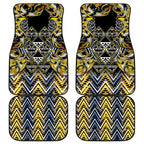 Aotearoa Ngati Raukawa Car Mats Maori Tribal Yellow And Navy Paua Shell Pattern